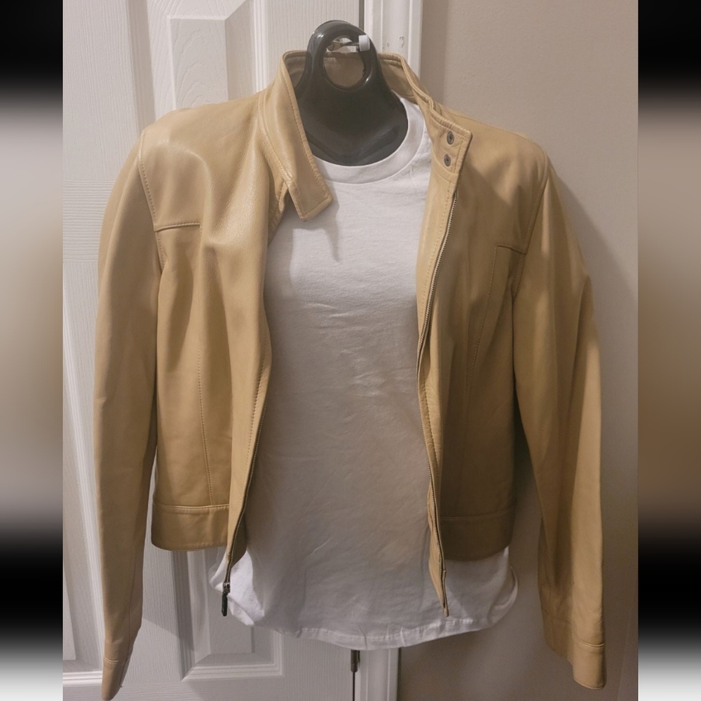 DKNY Leather Moto Jacket
